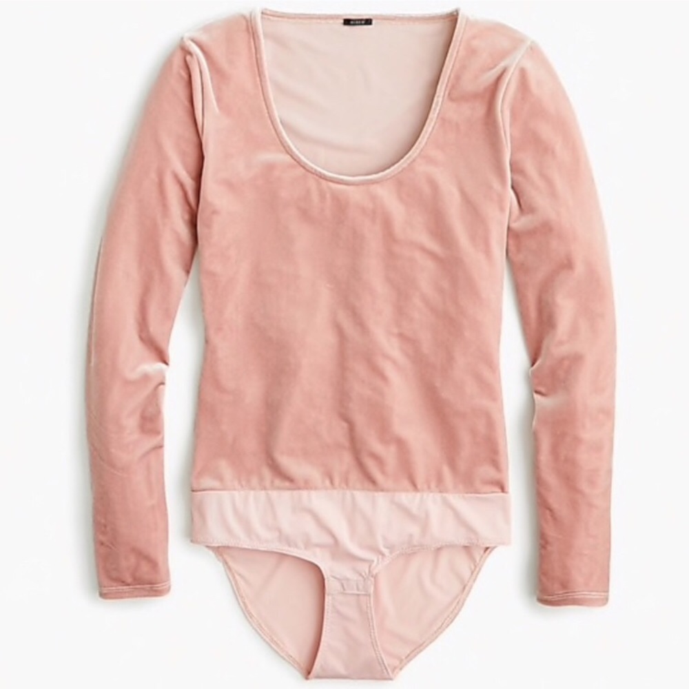 J Crew Pink Velvet Bodysuit XS